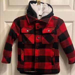 Kids Urban Republic Red and Black Plaid Jacket with Hood